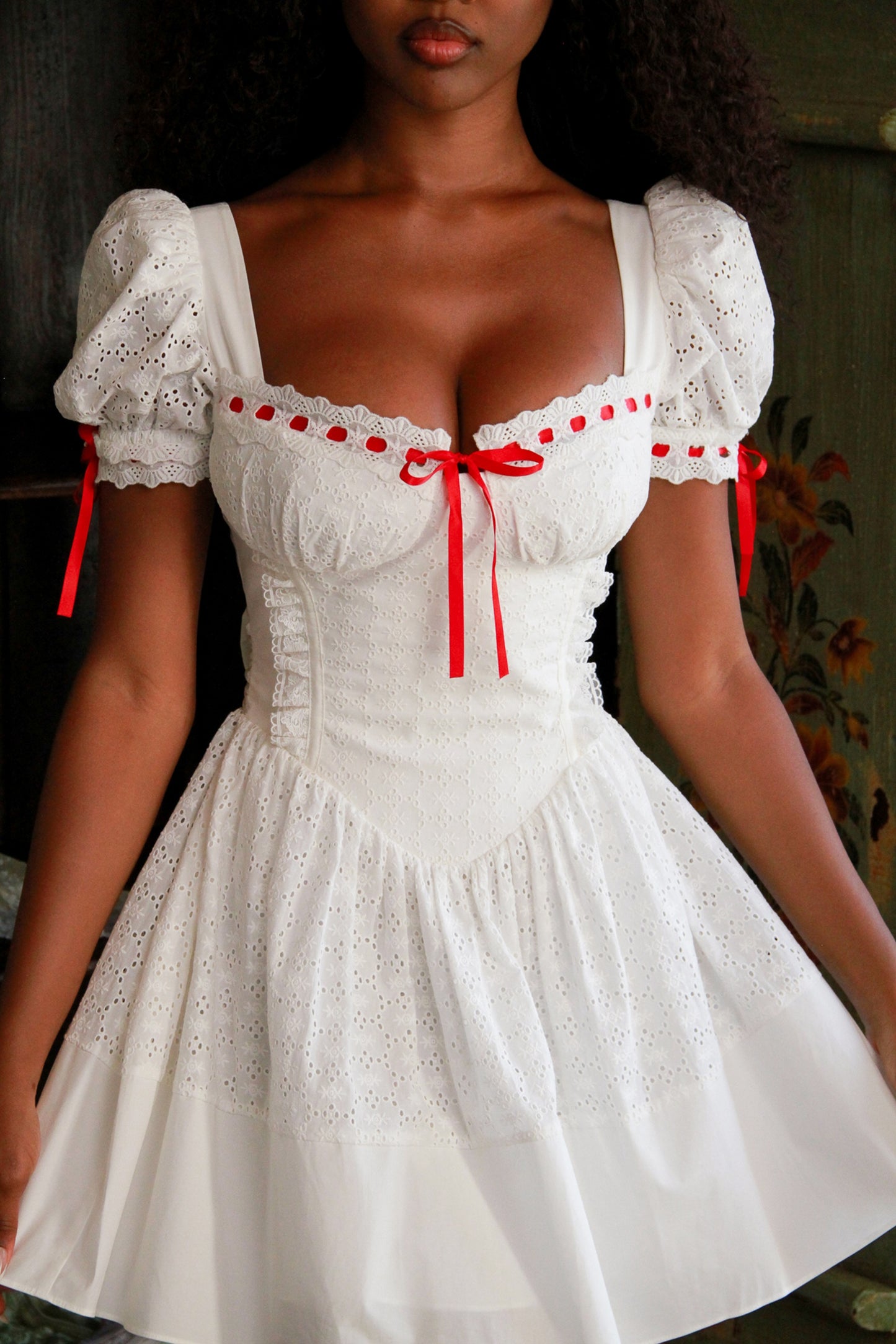 White - Sweet Lace Fairy Dress with Princess Sleeves