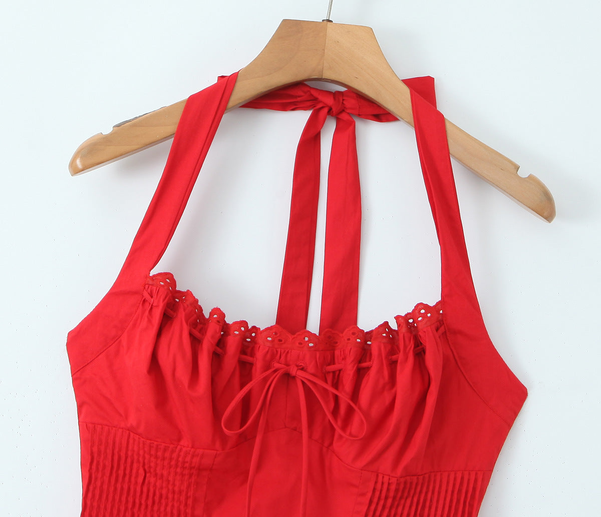 Red - Backless Halter Bodycon Dress
