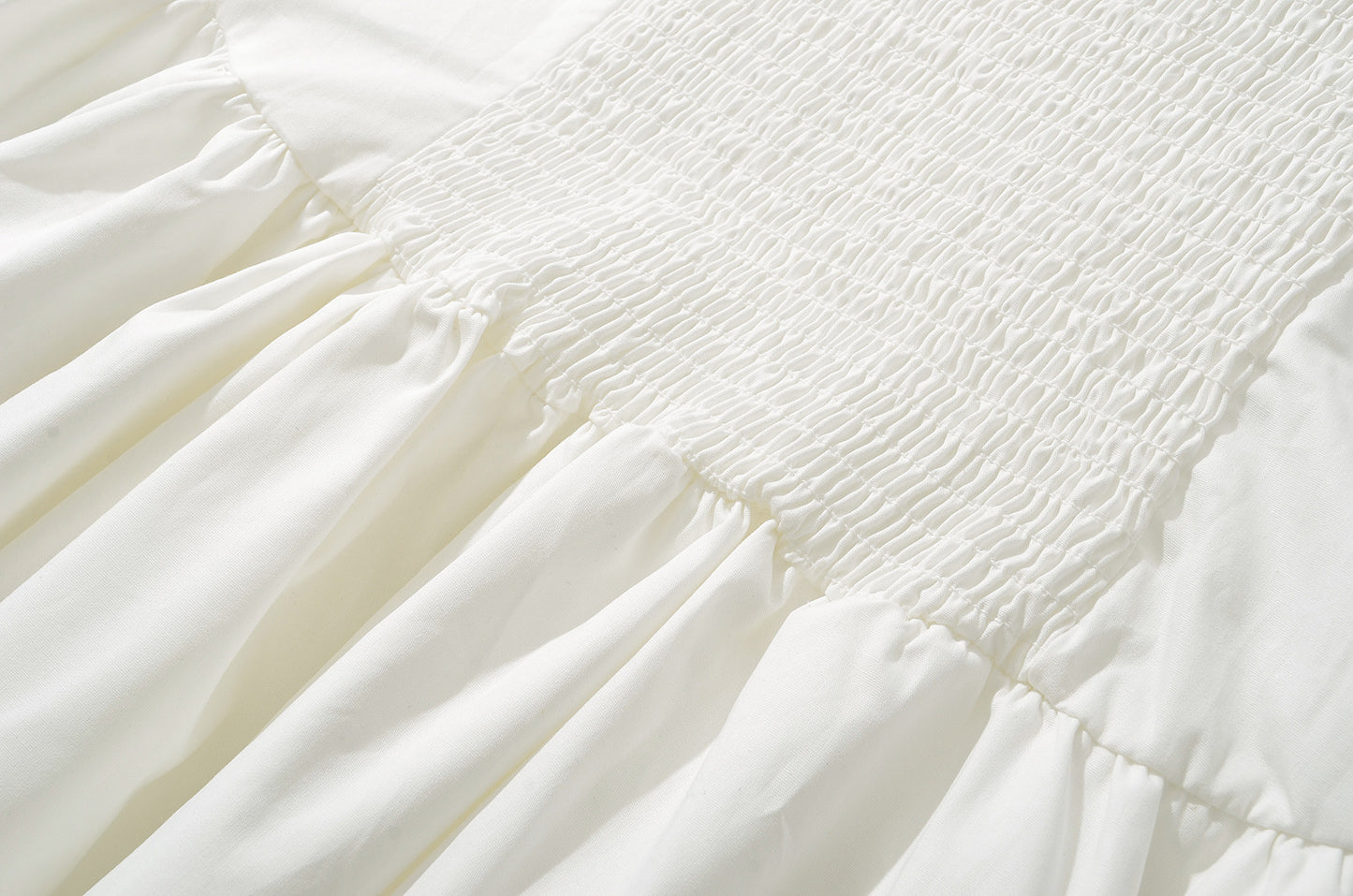 White – High Waist Slim Solid Color Dress
