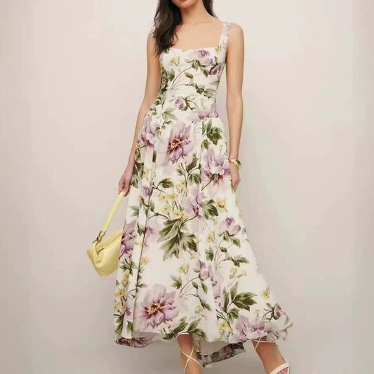 White - Fashion Floral Slim-Fit Sundress