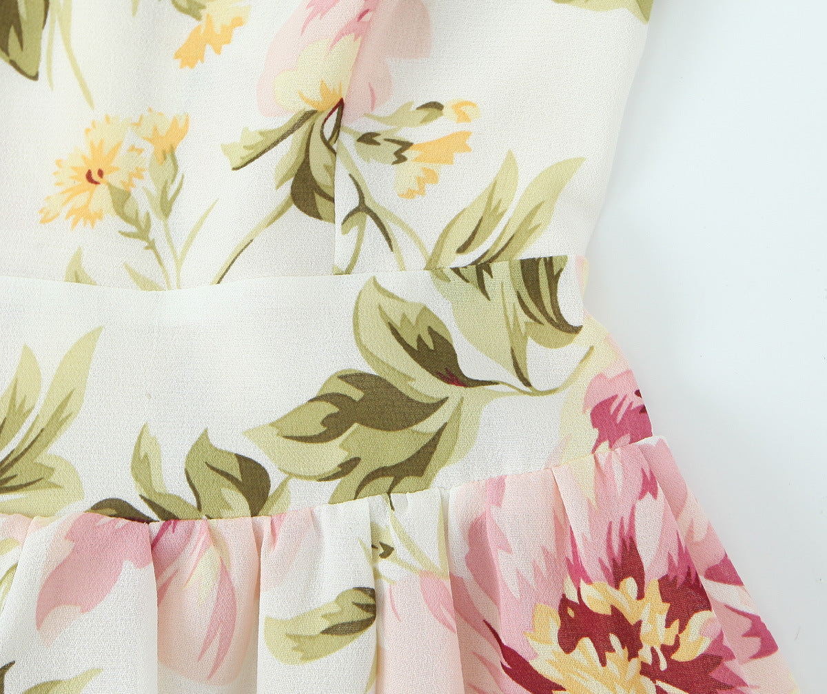 White - Fashion Floral Slim-Fit Sundress