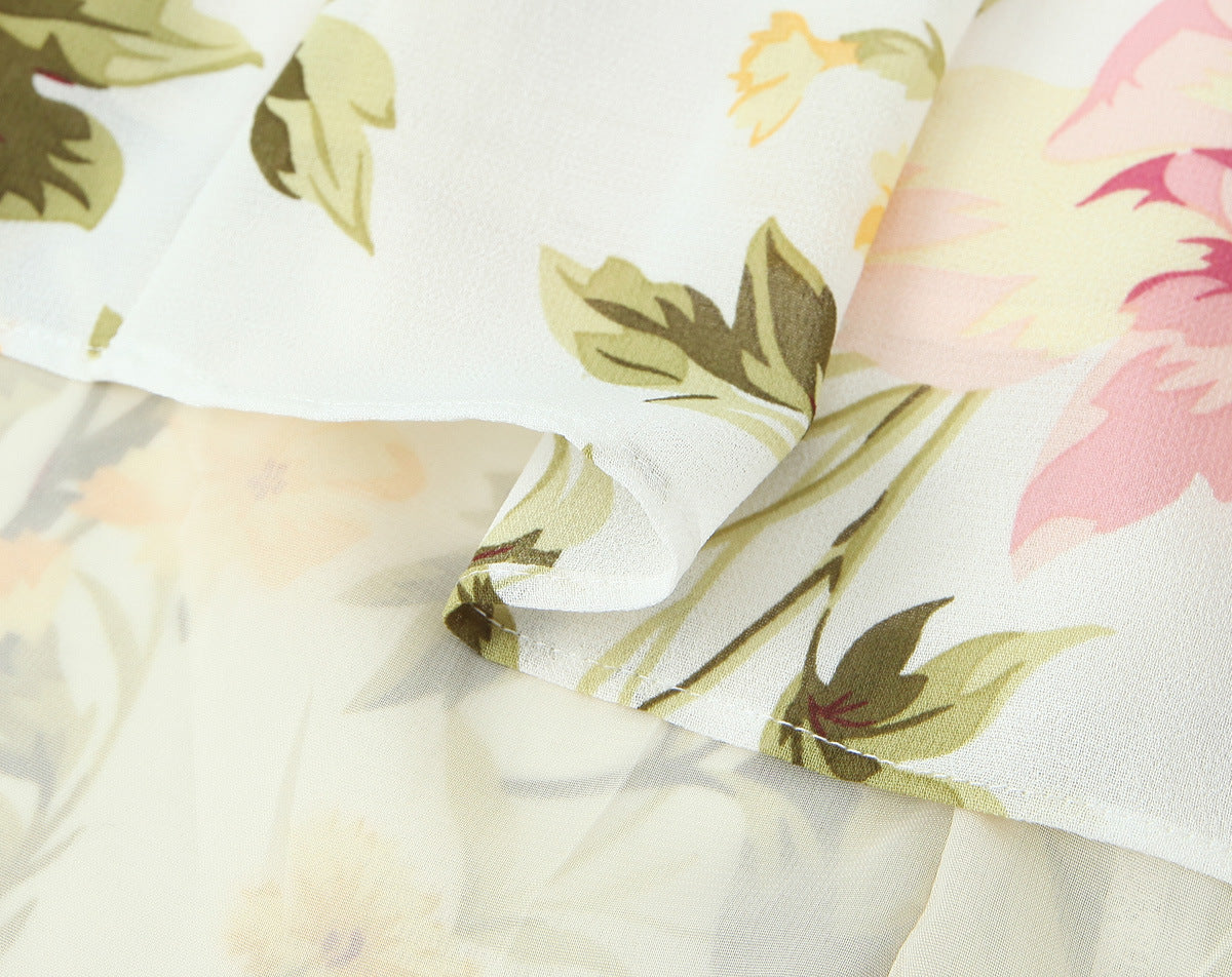 White - Fashion Floral Slim-Fit Sundress