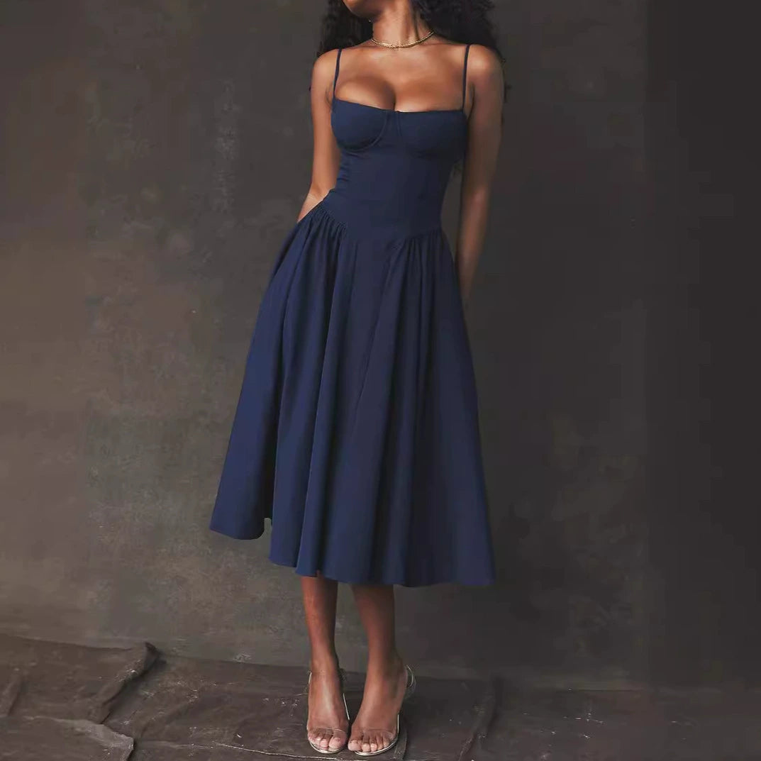 Navy Blue – Vintage Sexy Spaghetti Strap Dress