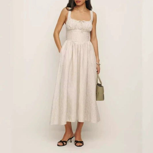 Off-White - Casual Vacation Tank Dress