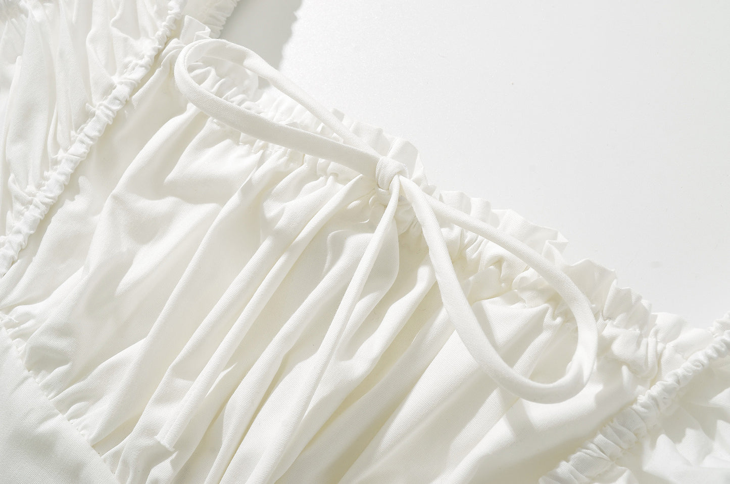 White – High Waist Slim Solid Color Dress