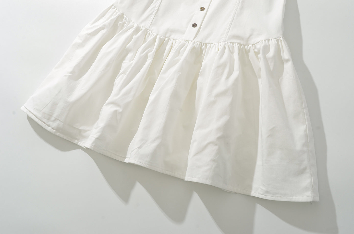 White – High Waist Slim Solid Color Dress
