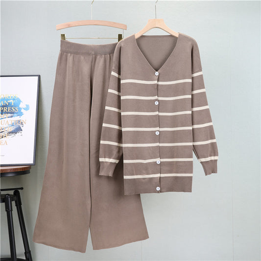 Camel - Trendy Casual Wide-Leg Two Piece Set