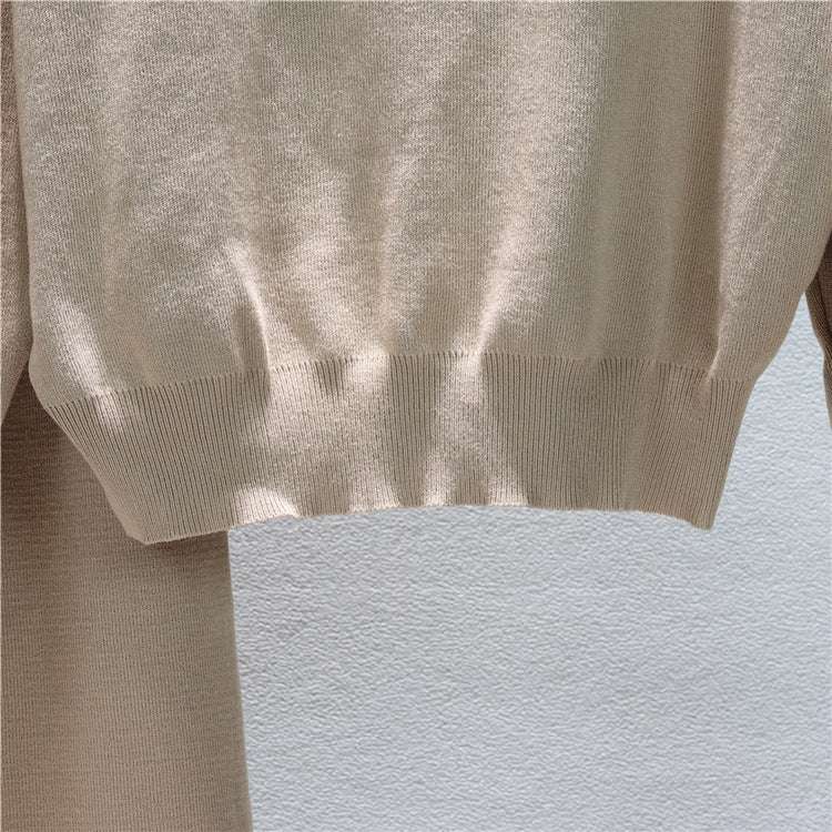 Khaki – Loose Fit Knit Sweater Two Piece Set