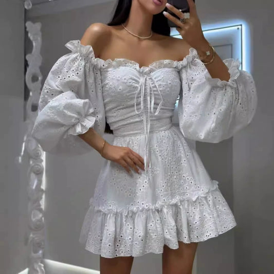 White – Hollow Out Cute Casual Dress
