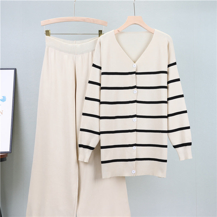 Apricot - Trendy Casual Wide-Leg Two Piece Set