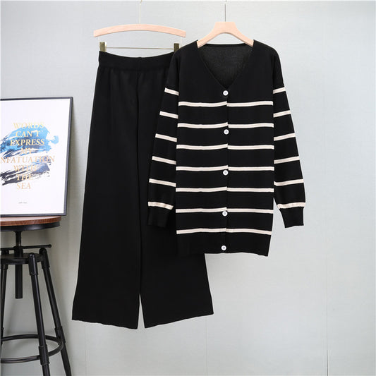 Black - Trendy Casual Wide-Leg Two Piece Set