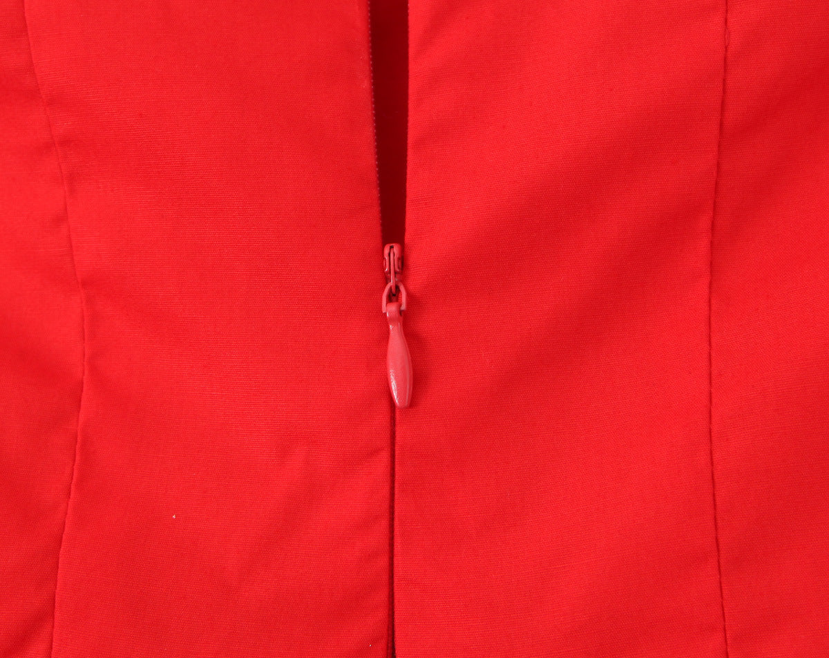 Red – Strapless Backless Mini Dress