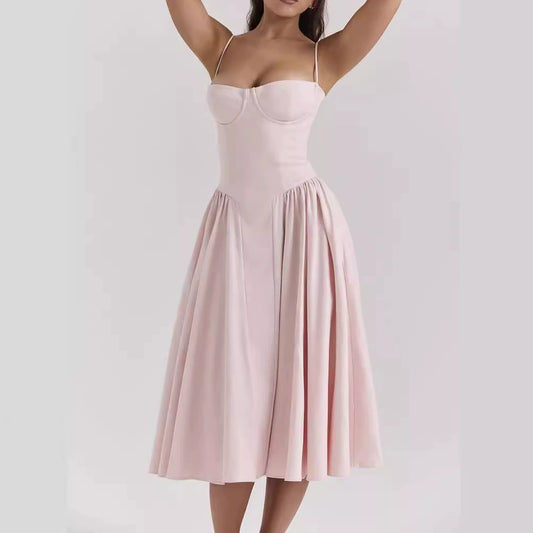 Pink - Hot Girl Sexy Spaghetti Strap Dress