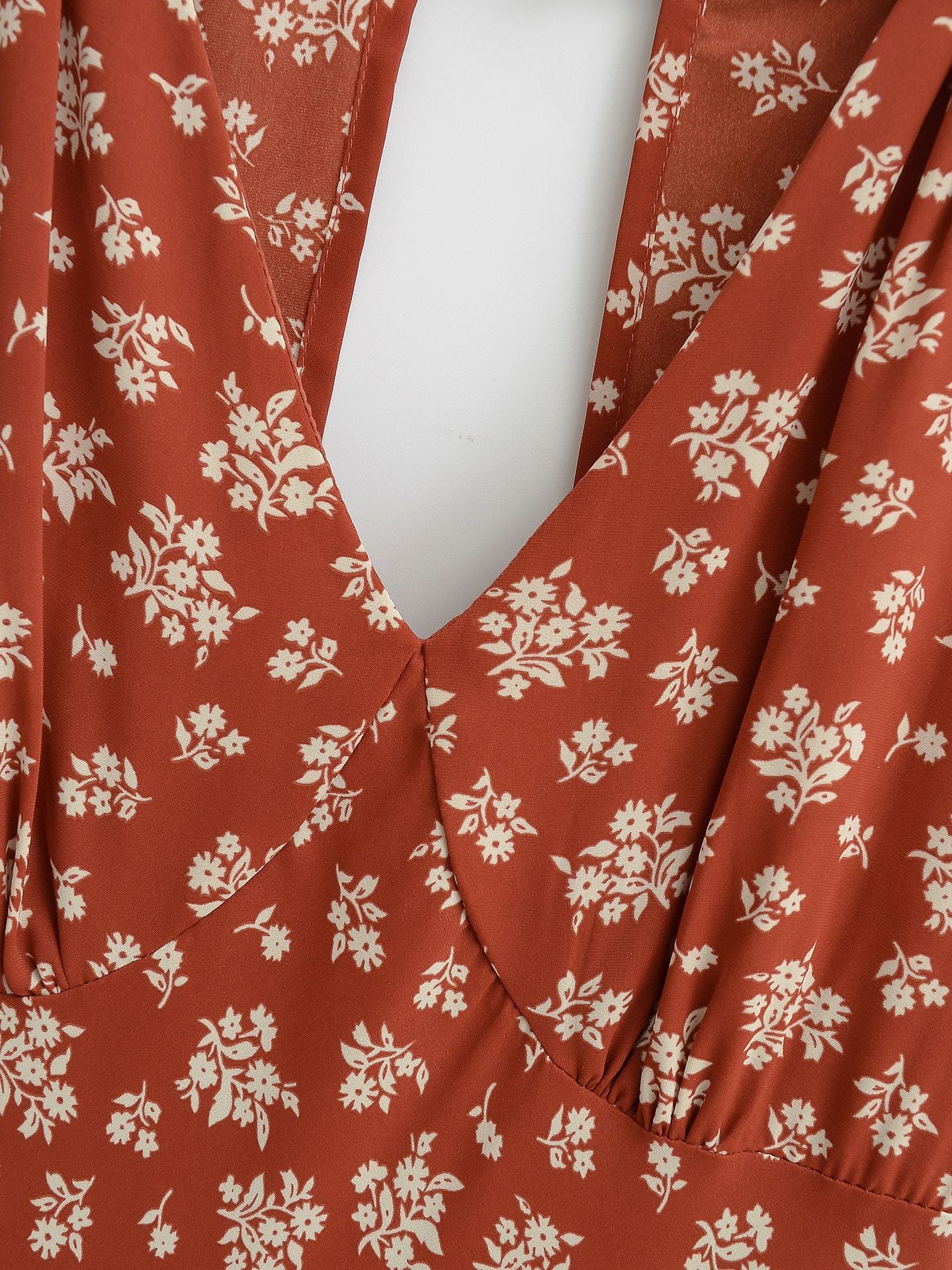 Red – Floral Halter Neck Sexy Dress