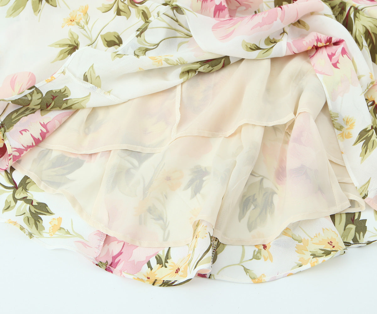 White - Fashion Floral Slim-Fit Sundress