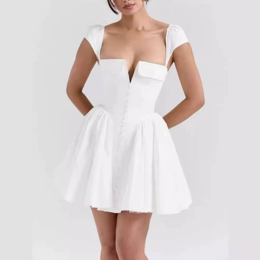 White – Slim Fit Short Dress