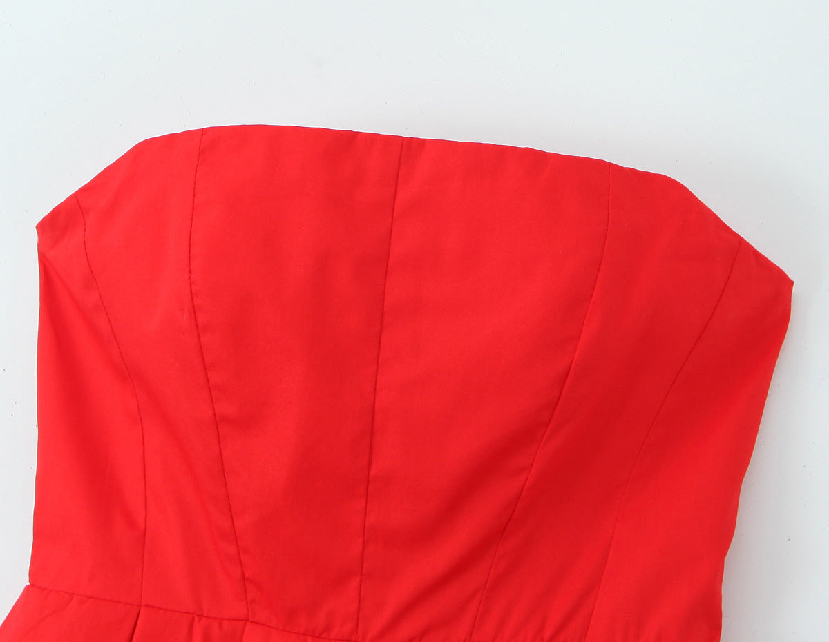 Red – Strapless Backless Mini Dress