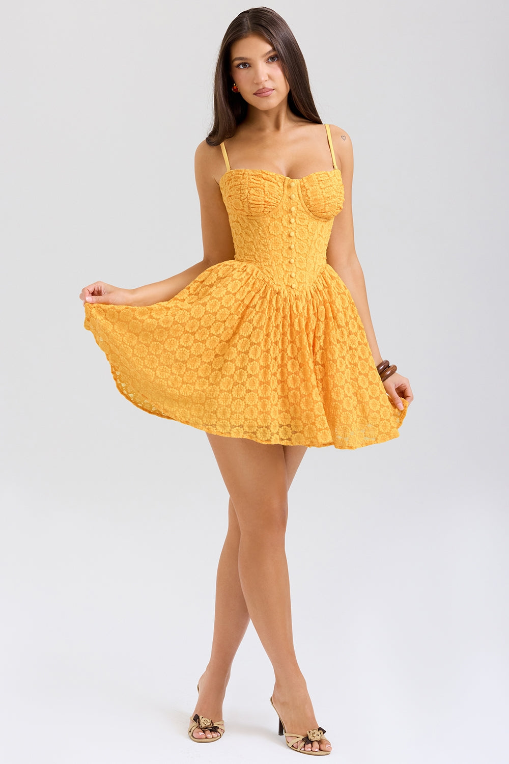 Orange – Sexy Lace Jacquard Princess Dress