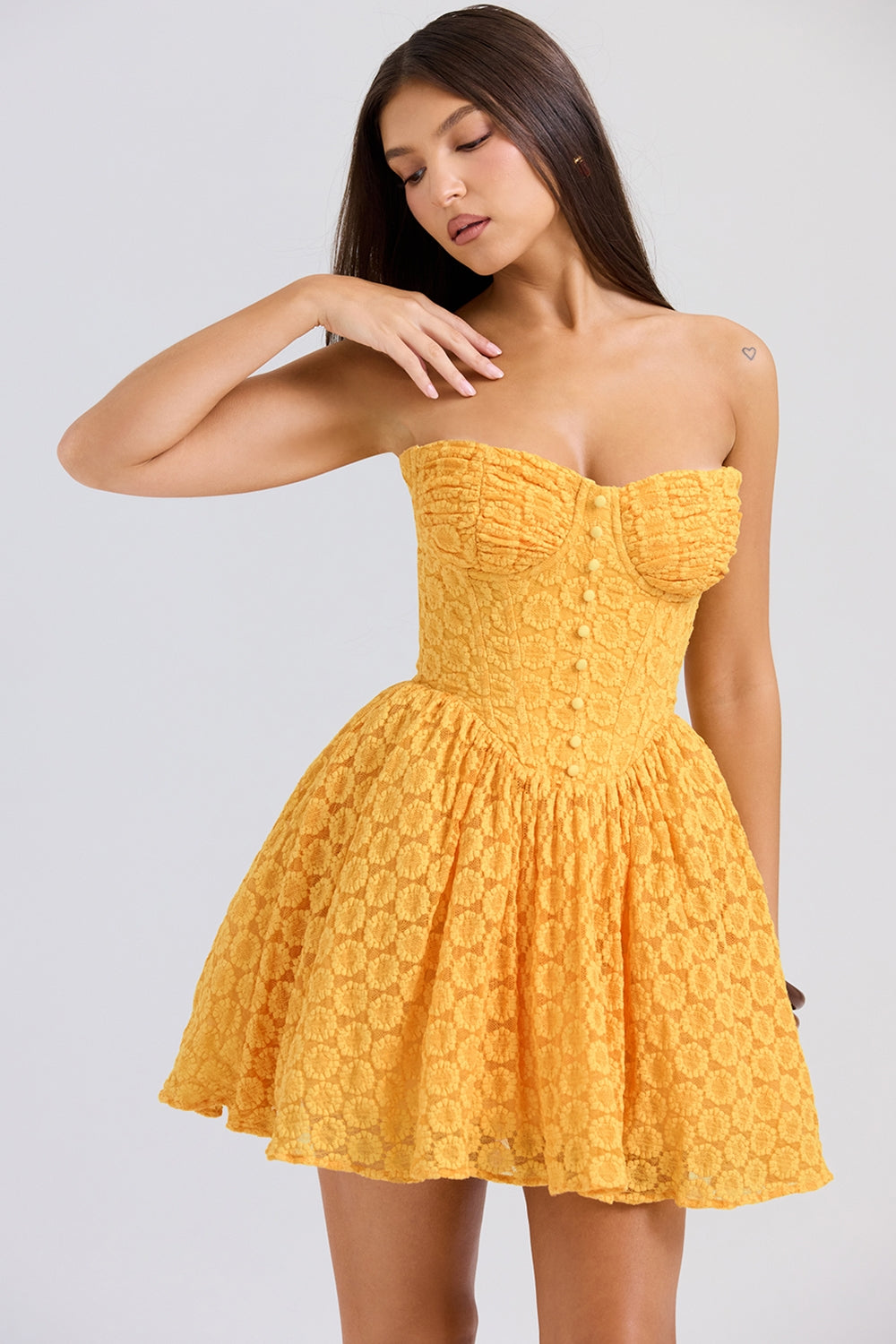 Orange – Sexy Lace Jacquard Princess Dress