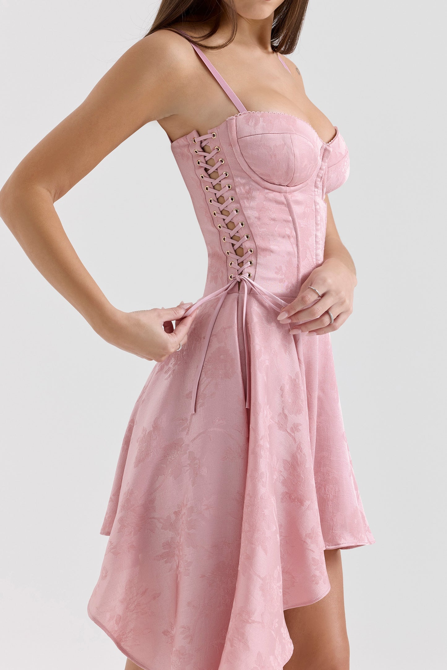 Pink – Sexy Strappy Irregular Hem Cami Dress
