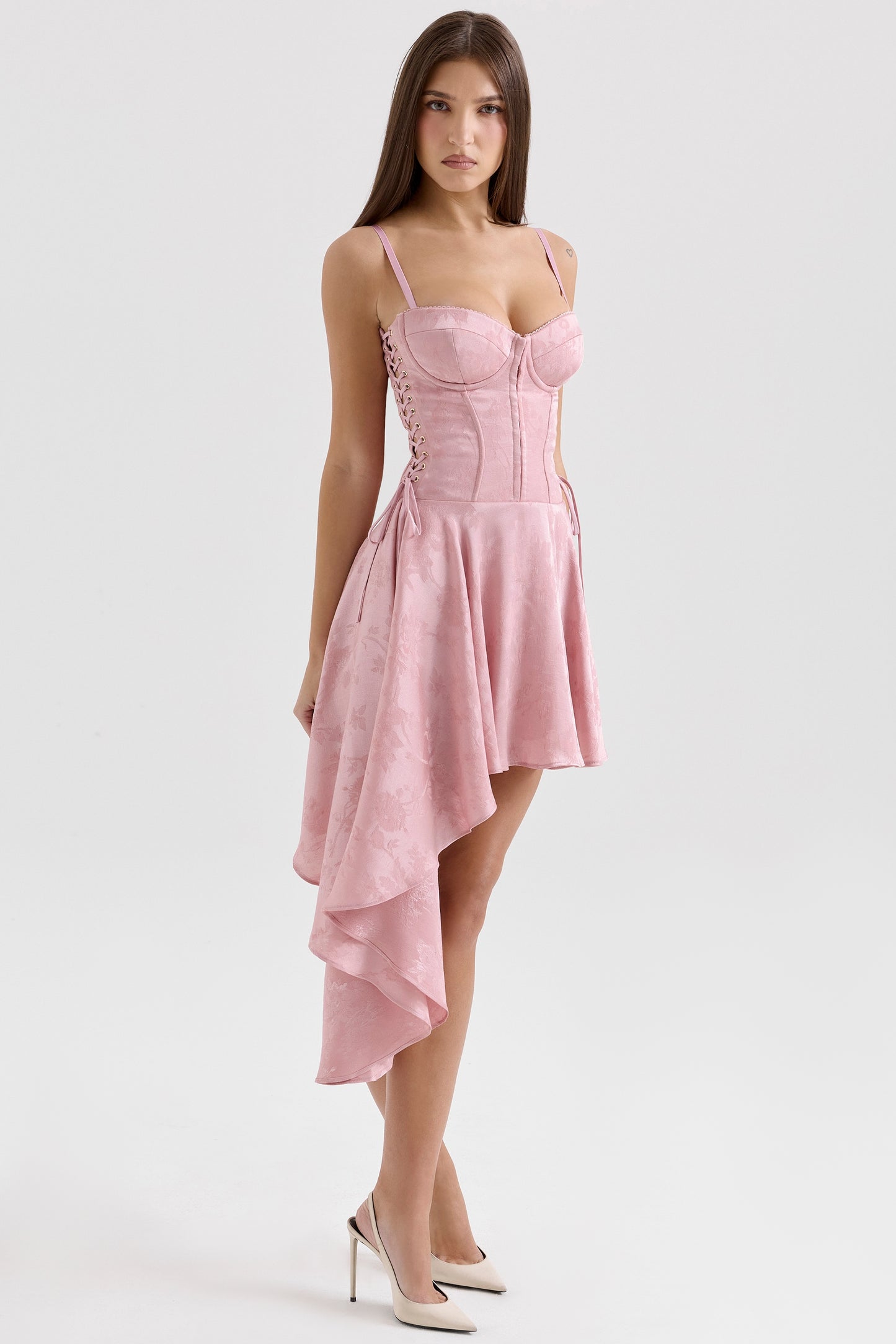 Pink – Sexy Strappy Irregular Hem Cami Dress
