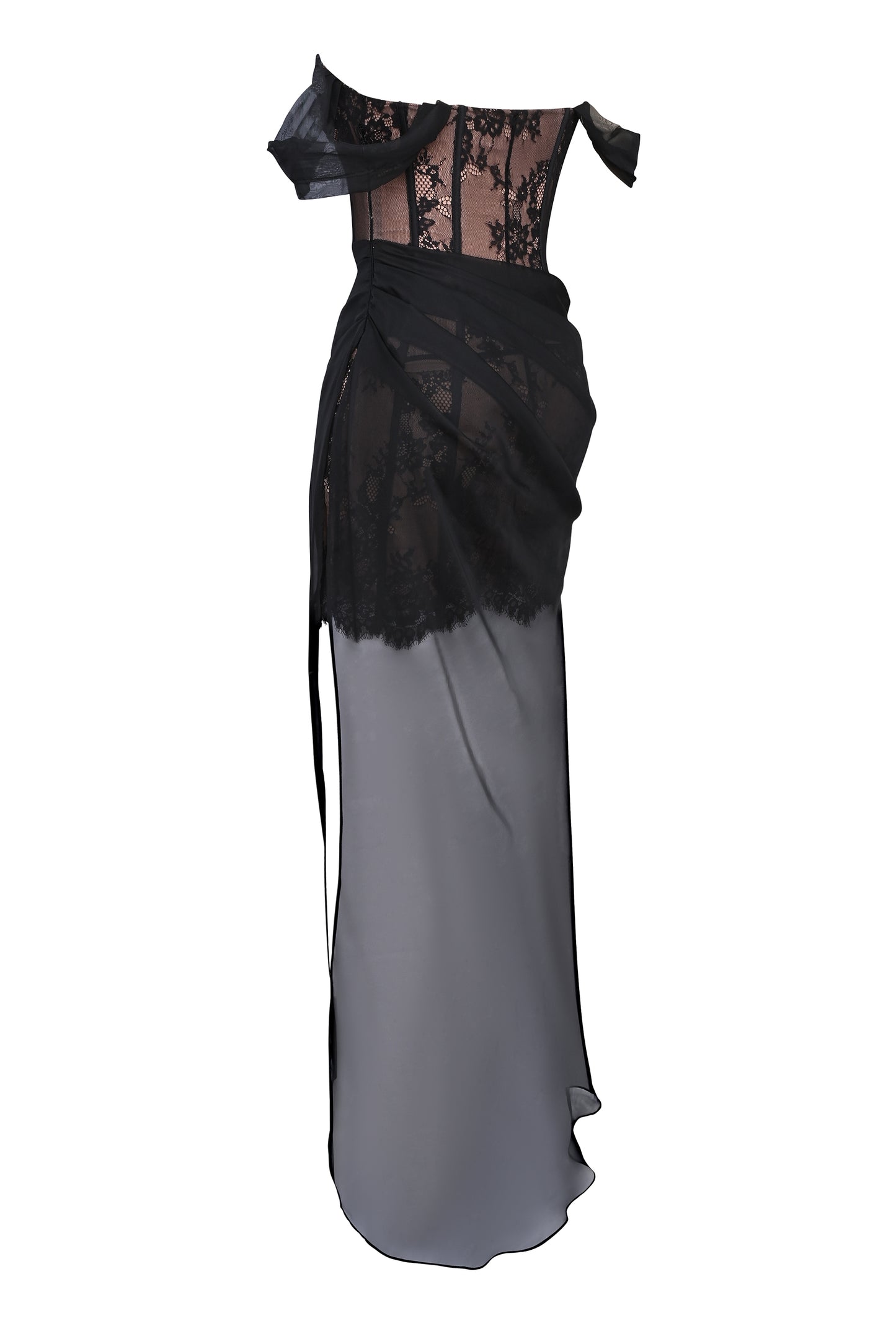 Black – Sexy Sheer Lace A-Line Dress