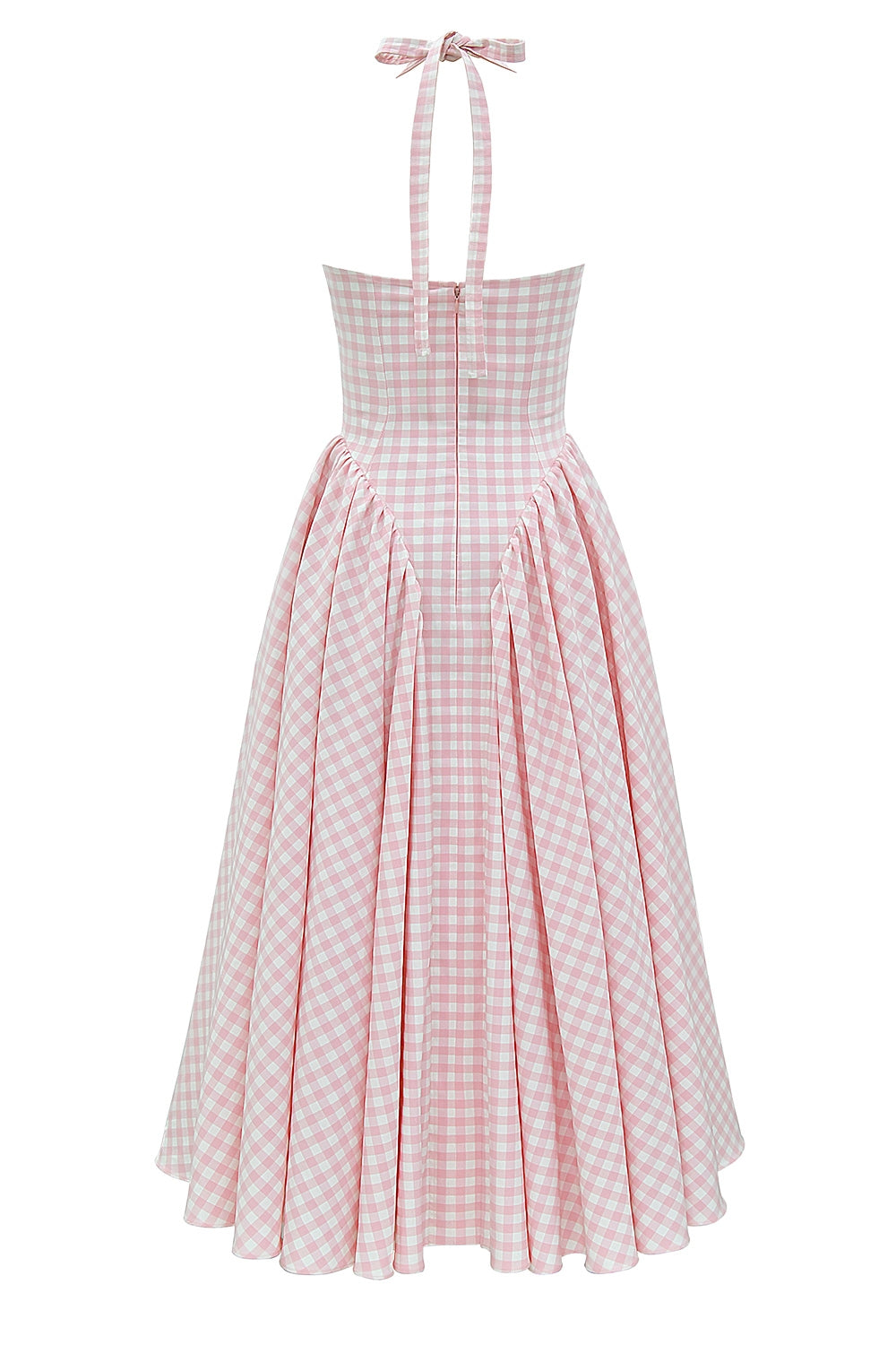 Pink – Sweet Pink Plaid Halter Dress
