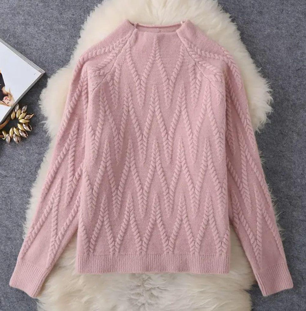 Pink Long Sleeve Two Piece Set