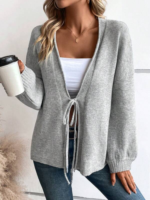 Chic Long Sleeve Plain Sweater