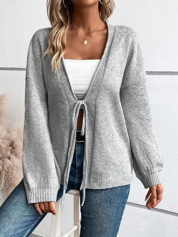 Chic Long Sleeve Plain Sweater