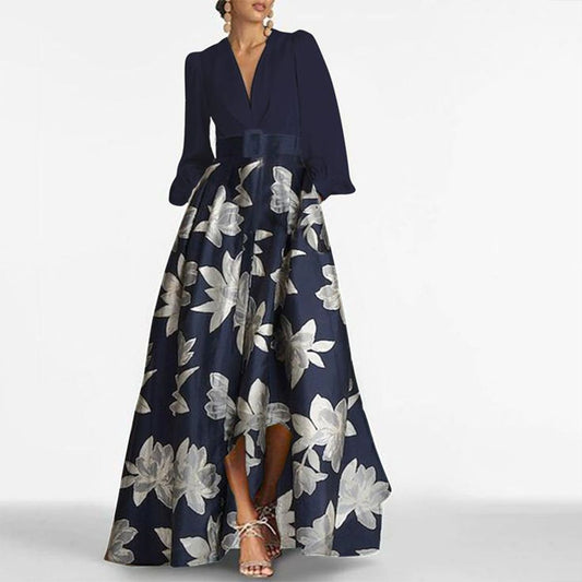 Fresh Long Sleeve Navy Maxi Dress