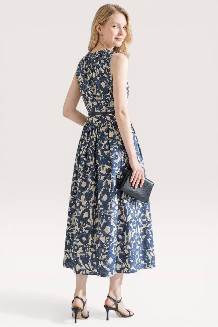 Elara · Blue Blossom Midi Dress