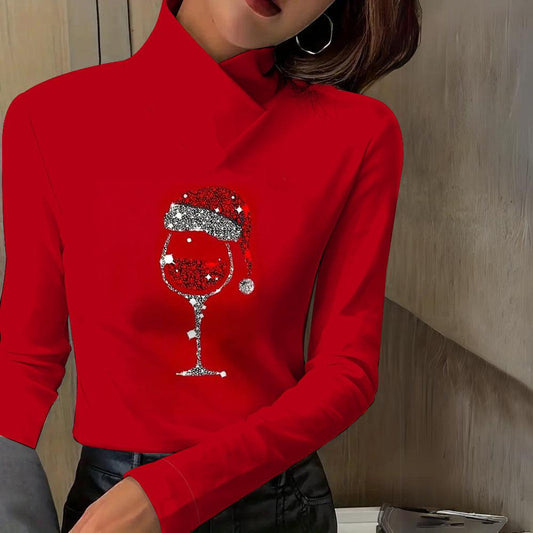 Showy Red Long Sleeve Top