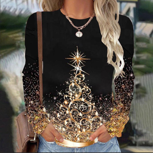 Stylish Round Neck Long Sleeve Top