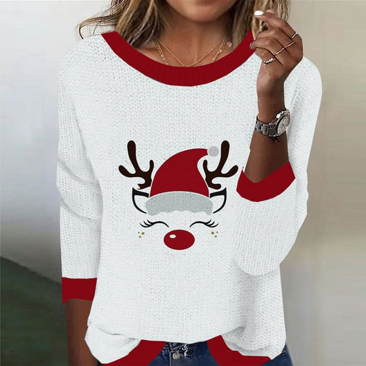 Showy Red Round Neck Sweater