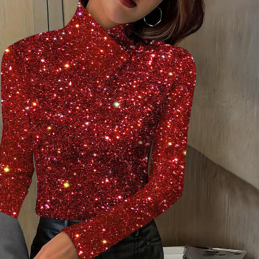 Gorgeous Red Mock Neck Top