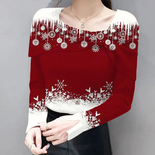 Showy Red Long Sleeve Top