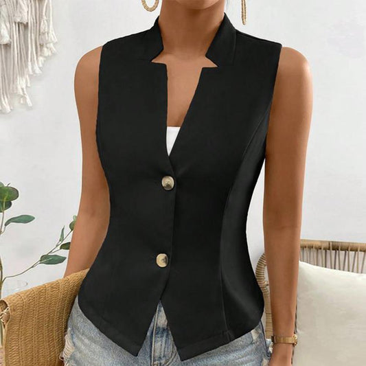 Black Sleeveless Plain Top