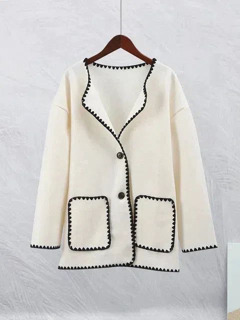 Basic White Long Sleeve Cardigan