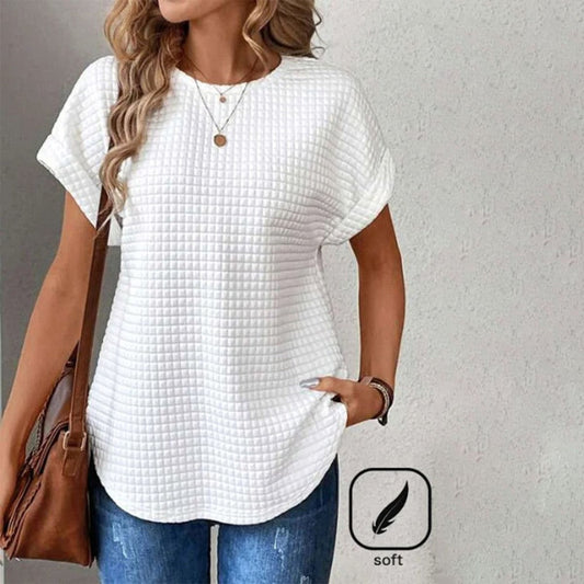 Basic Plain White Short Sleeve Top