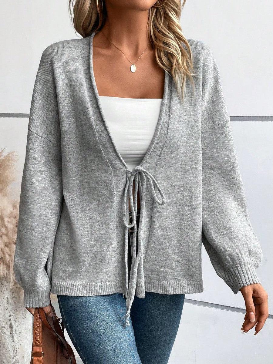 Chic Long Sleeve Plain Sweater