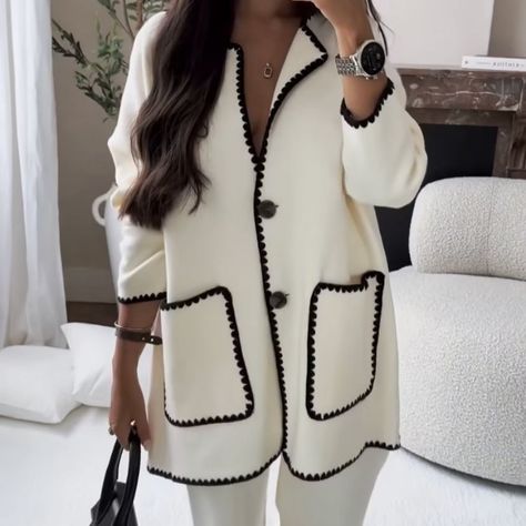 Basic White Long Sleeve Cardigan