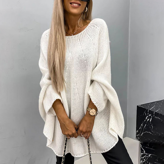 Baggy Plain Round Neck Sweater