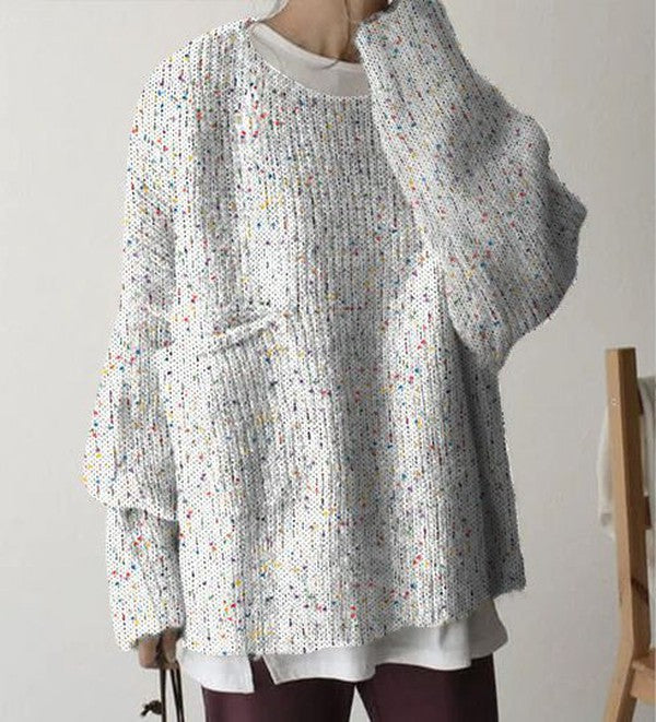 Unique Round Neck Long Sleeve Sweater