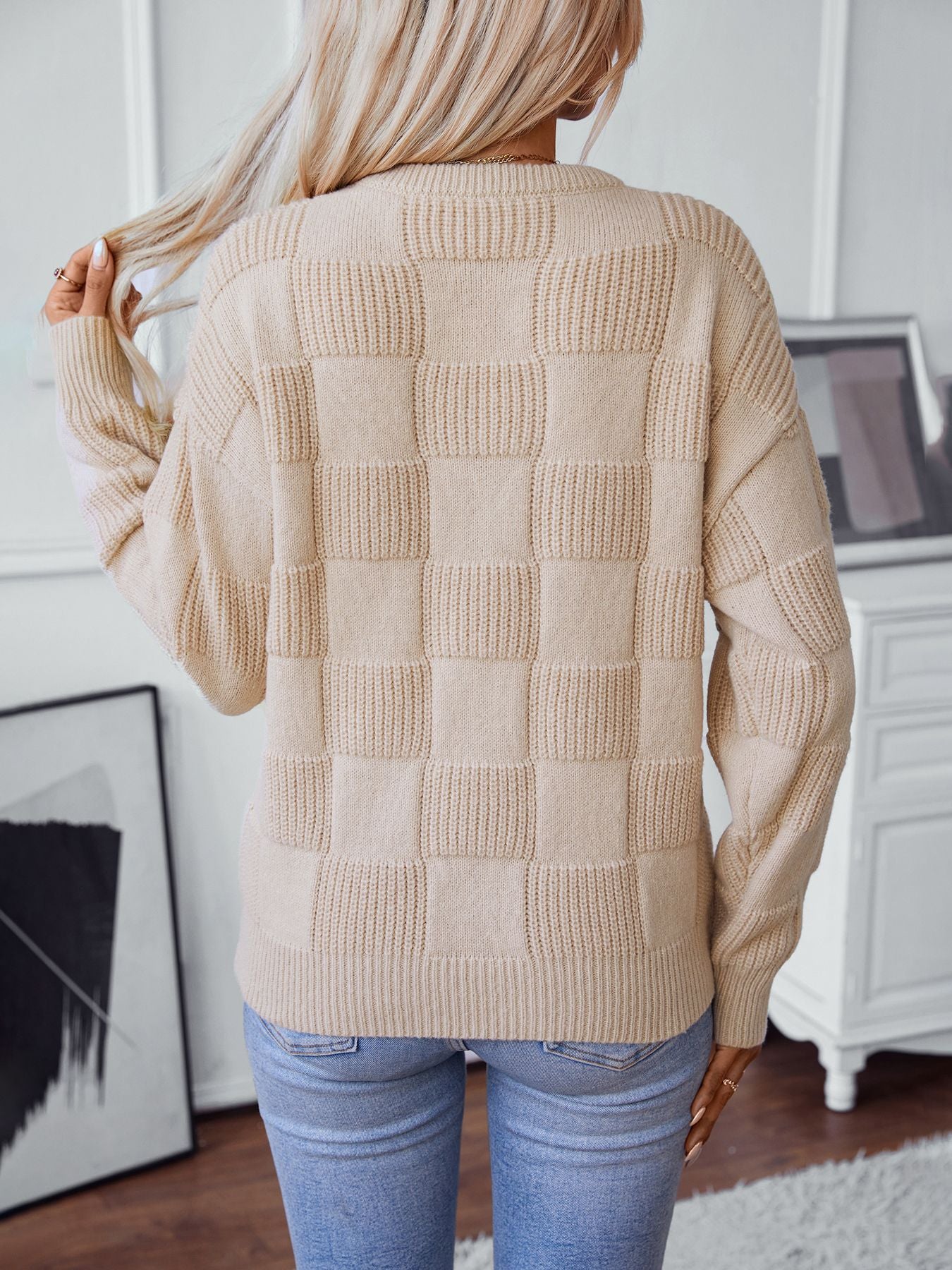 Casual Pullover Loose Sweater - Apricot