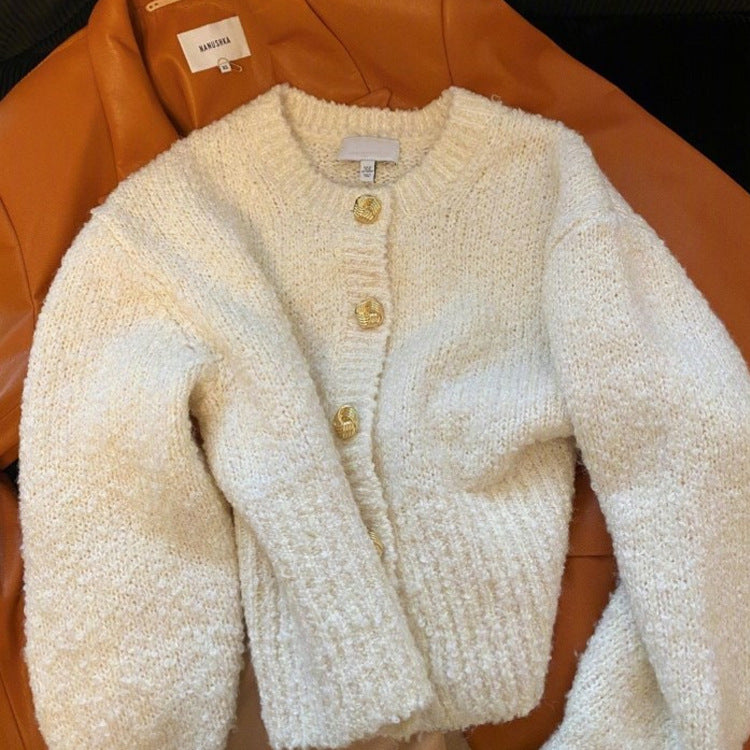 Apricot Plain Long Sleeve Cardigan