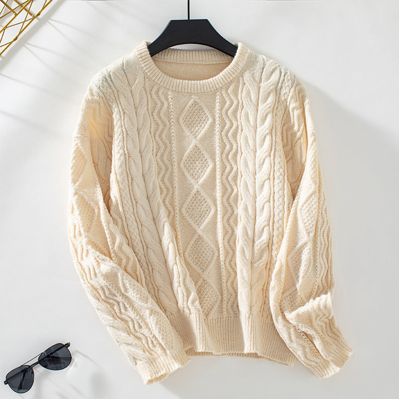 Apricot Plain Long Sleeve Sweater