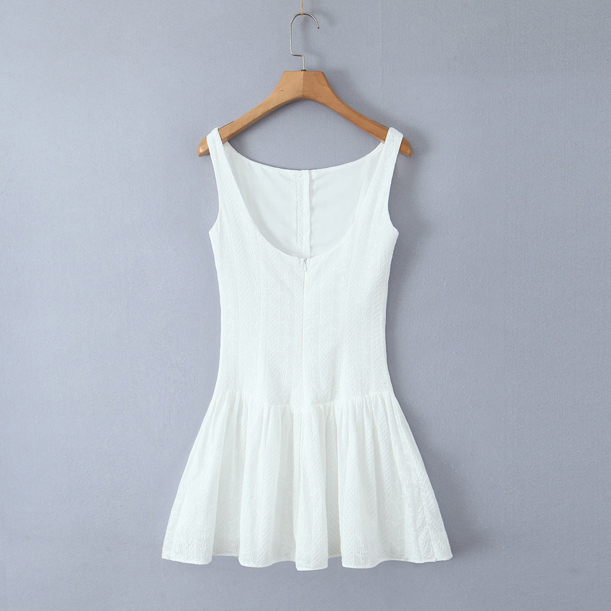 White – Slim-Fit Tank Strap Dress