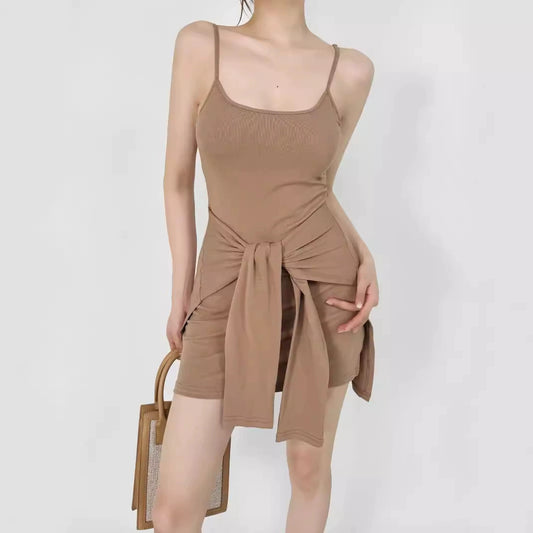 Khaki – Sleeveless Mini Cami Dress