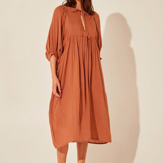 Sunset Glow Lantern Sleeve Dress